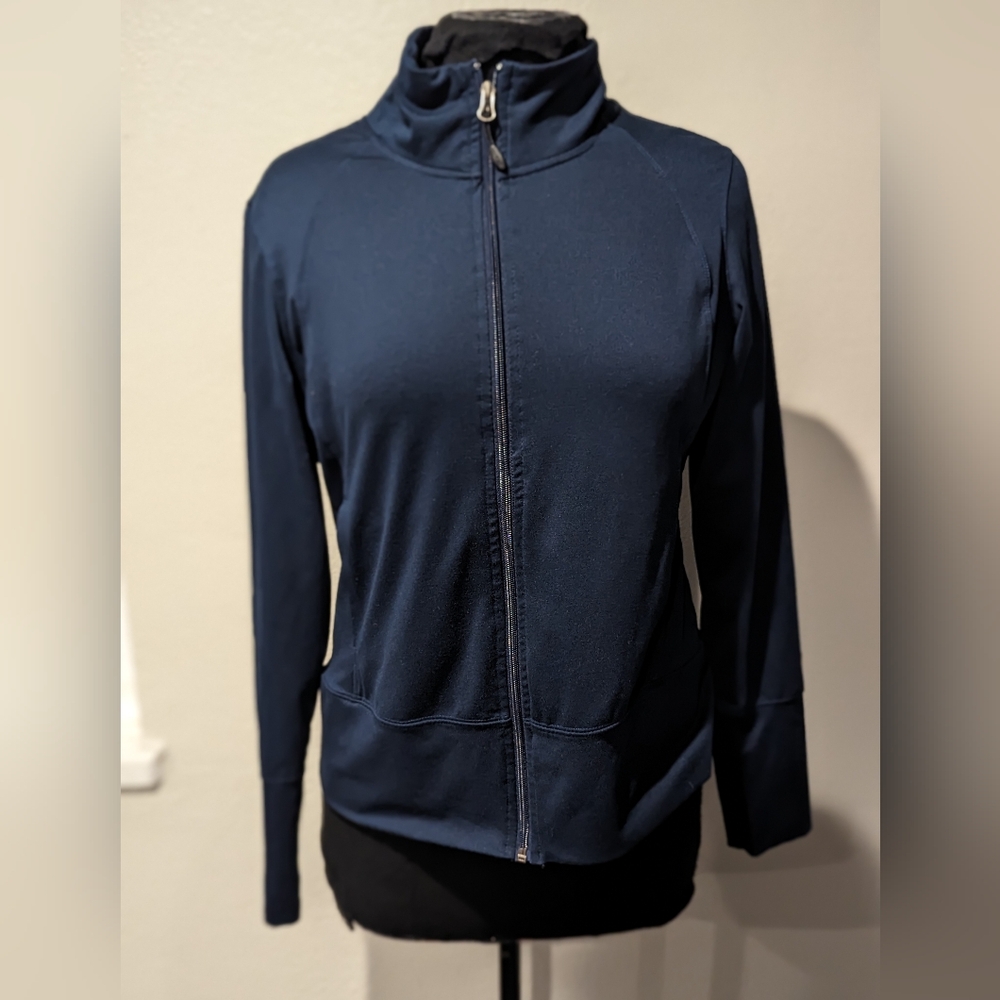 Champion Dark Blue Zip-Front Athletic Jacket with 2 side pockets Size L